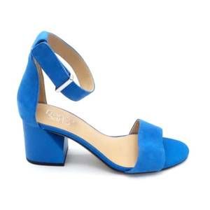 Franco Sarto Suede Block Heeled Sandals Miranda Blue - 8.5